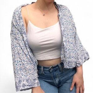 GAP Blue and White Patterned Kimono